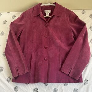 Vintage Pendleton Jacket Womens M Pink Leather Jacket Blazer Button Western Vibe